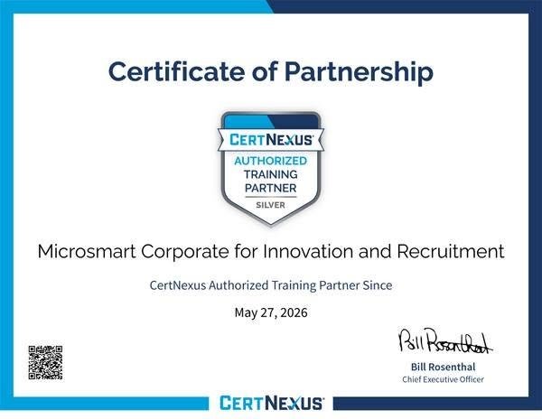 CertNexus Authorized Training Partner Certificate — MicroSmart